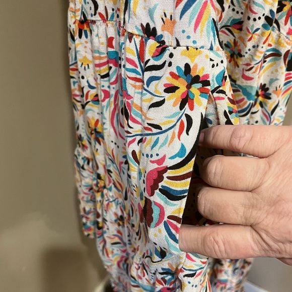 Ariat Colorful Floral & Aviary Spaghetti Strap A line Dress, size Large - Picture 5 of 8